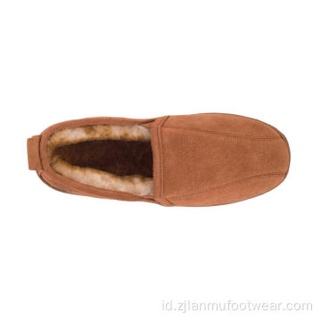 Kulit suede tahan air mens sandal moccasin kulit domba